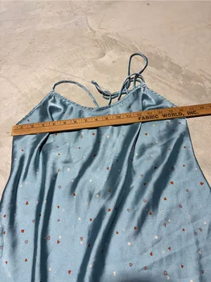 Free people intimately easy to love Light Blue Satin Slip midi Dress large thumbnail 4