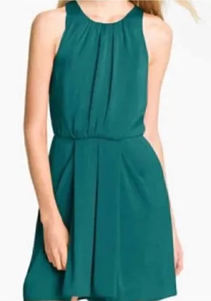 NWT Rebecca Taylor Halter Teal Green Cocktail Mini Dress Size 6 Dinner Datenight thumbnail 1
