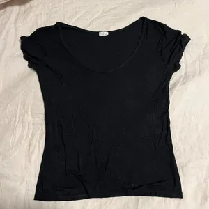 Brandy Melville John Galt Black T Shirt Ribbed Scoop Neck Soft Slinky One Size thumbnail 1