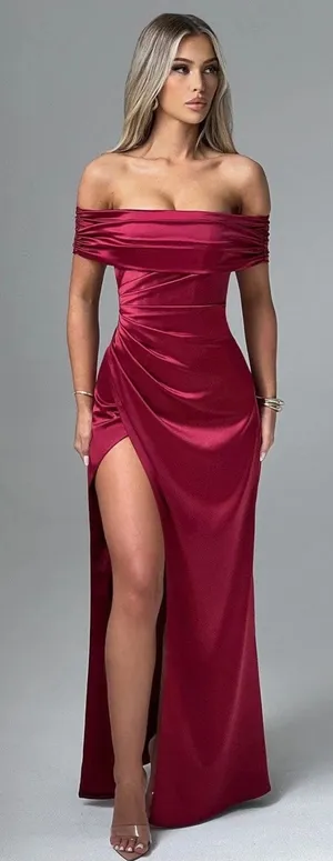 Babyboo GWENDOLYN MAXI DRESS - BURGUNDY NWT Size XS thumbnail 1