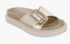 Mia Gya Platform Buckle Slide Sandal in Metallic Gold S-589 Sz 8.5 thumbnail 1