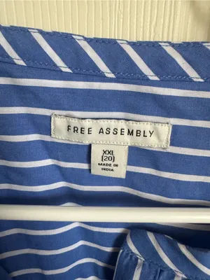 Free Assembly Striped Dress Blue Size XXL thumbnail 4
