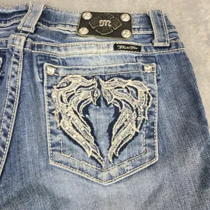 MISS ME Capri Jeans Angel Wings Embellished‎ Size 31 JE5436P3 Western Cropped thumbnail 8