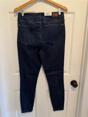 Judy Blue High Waisted Button Fly Skinny Fit Dark Blue JB82331DK Size 11/30 thumbnail 3