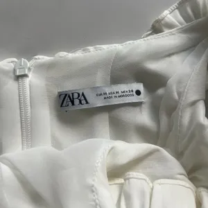 Zara Ruffle Strap Ruched Linen Blend Dress Off White Cream Medium Coastal thumbnail 3