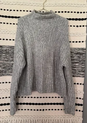 Aerie mock neck Classic Gray Cable Knit Mock Neck Sweater - Women's thumbnail 1