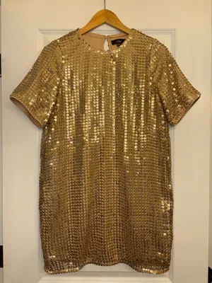 Gold Mini Lulus Sequin Dress thumbnail 1