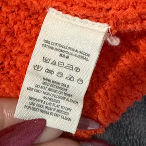 Free People Coco V-Neck Surplice Sweater M Orange Boho Chunky Knit Oversized thumbnail 8