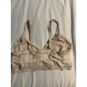 Aerie Bralette Ribbed Lace Cream Eyelash Trim XL Boho Romantic Loungewear thumbnail 3
