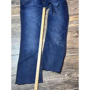 NWT Emerson Edwards Flare Boot Cut Jeans Dark Wash Size 32 Mid Rise Raw‎ Hem thumbnail 9