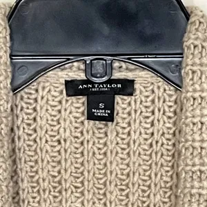 Ann Taylor Open Cardigan Sweater Size Small Tan Sleeveless Womens Wool‎ Blend thumbnail 2