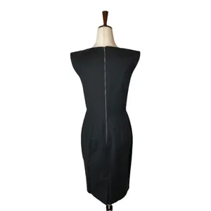 French Connection‎ Black Capped Sleeve Cotton Blend Sheath Dress Size 6 thumbnail 4