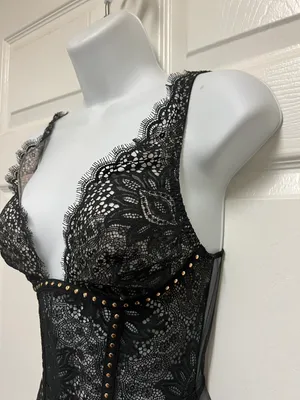 Victoria's Secret Black Rivet Bodysuit thumbnail 4