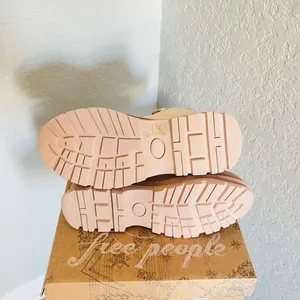 FREE‎ PEOPLE Camp Out Canvas Combat Boot, Natural, Tan/Pink, Size 8, NWT thumbnail 10