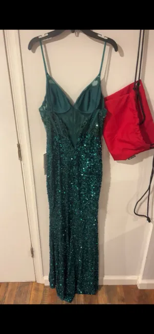 Prom Dress Stacees Green Size 2 thumbnail 7