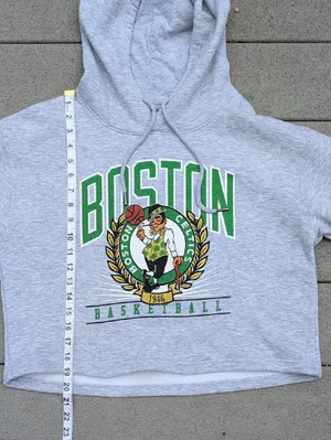 NBA Boston Celtics Grey Cropped Hoodie thumbnail 8