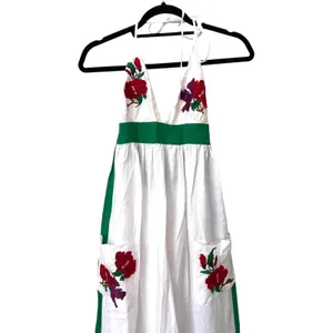 FANM MON Pamuk Embroidered‎ Halter Maxi Dress XS thumbnail 4