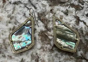 Kendra Scott Alex Gold Plated Abalone Style Earrings thumbnail 1