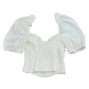 Aritzia Wilfred Novella Puff Sleeve Blouse Size Small Ivory White NWOT thumbnail 2