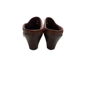 Clarks Women's Brown Leather Slip on Heels size 8.5 SKU 1316 thumbnail 5