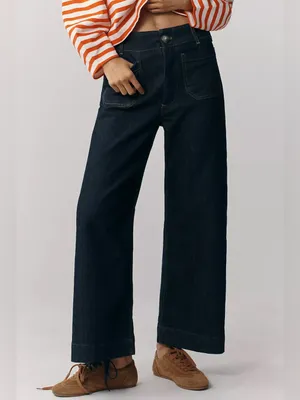 Anthropologie Maeve Colette High-Rise Wide-Leg Cropped Jeans thumbnail 2