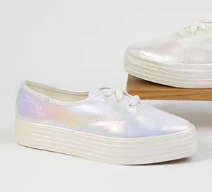 Keds point platform sneaker in rainbow iridescent NWOT thumbnail 1