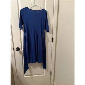 Mother Bee Maternity Womens Midi Dress Stretch Size Large Royal Blue thumbnail 8