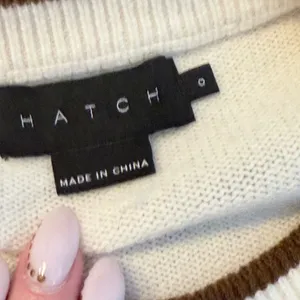 Hatch Maternity Merino Wool Striped Sweater Cream Brown Size 0 thumbnail 2