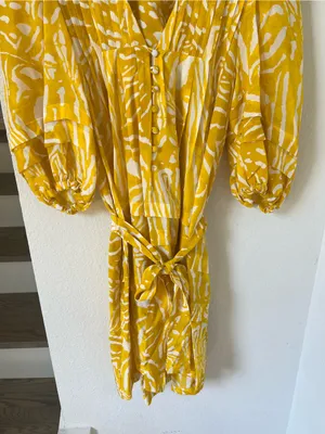 Hunter Bell McCauley Silk Mini Dress in Marigold Palms thumbnail 5