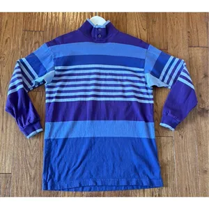 L.L. Bean vintage purple striped rugby tunic pullover sml thumbnail 8