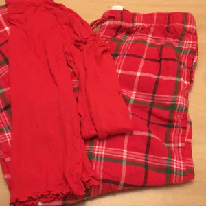 Womens 2Pc plaid pj top & pants set Red Size Small/Medium thumbnail 5