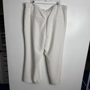 NWT Abercrombie & Fitch Ultra High Rise Wide Leg Pinstripe Pants White 22‎ Short thumbnail 3