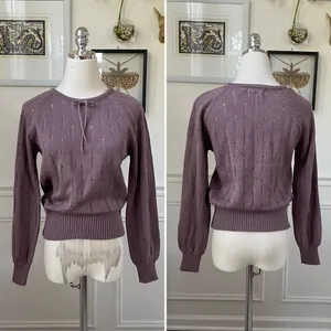 Vintage 70s Foxmoor Mauve Purple Sweater XS thumbnail 2