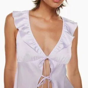Aritzia Wilfred Tonka Satin Blouse in Ice Lavender thumbnail 1