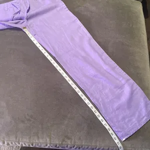 Women’s Purple 100% Linen Casual Wide Leg Pants with Drawstring Size S NWT thumbnail 5