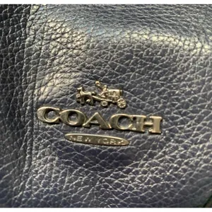 Coach Mickey Navy Blue Pebbled Leather Drawstring Bucket Bag Crossbody Classic thumbnail 11