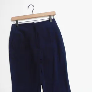 NANUSHKA Tulip Cady‎ Flared Trousers Navy Blue Solid Slit Legs Office Small thumbnail 4
