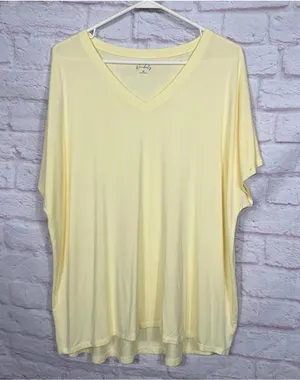 Wonderly Women's Yellow V-Neck T-Shirt - Size XL NWOT thumbnail 1