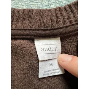 Auden Brown Teddy Cropped Fleece Crew Neck Sweater Medium thumbnail 3