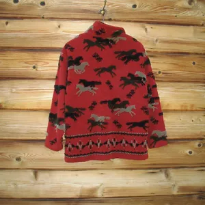 Vintage Tsunami Southwestern Equestrian Fleece Pullover Sweatshirt thumbnail 5