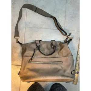 Moda Luxe Taupe Convertible Satchel Crossbody‎ Bag Gold Hardware thumbnail 9