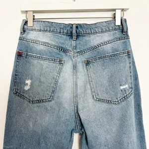 BDG Jeans Size 27 Blue High Rise Distressed Ripped Straight Raw Hem Grunge Indie thumbnail 6