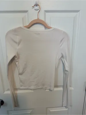 Medium Hollister Ribbed White Long Sleeve thumbnail 3