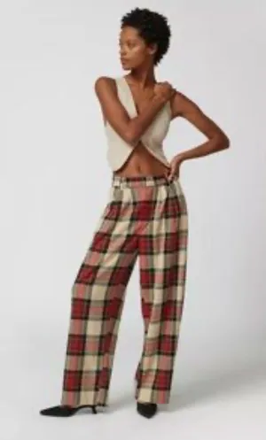 Urban Outfitters Red Plaid Pants thumbnail 2