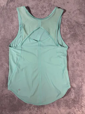 Lululemon Sculpt Tank Size 6 Mint Green Mesh Back Cutout Athletic Running Yoga thumbnail 6