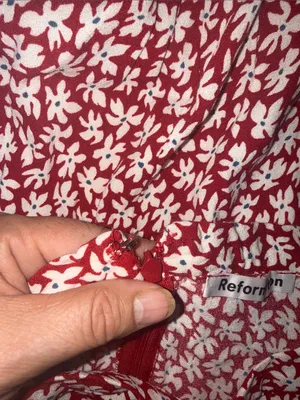 Reformation Red and White Floral Midi Skirt thumbnail 4