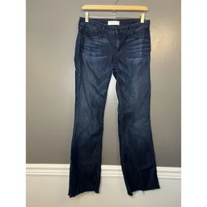 Habitual Jeans Womens 27 Dark Wash Bootcut Raw Hem Made In USA Stretch Denim thumbnail 2