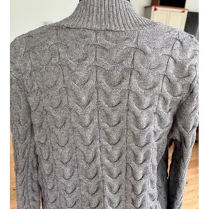 Cyrus Womens Gray Cable Knit Open Front Cardigan Sweater‎ Textured Medium Chic thumbnail 4