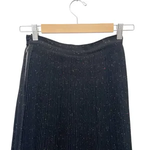 Vintage 60s Campus Casuals Wool Pleated Midi Skirt Black Confetti Fleck Size XS thumbnail 7