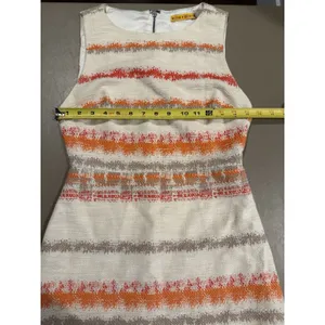 ALICE + OLIVIA Women's Ivory Orange Gray Textured Sleeveless Sheath Mini Dress 2 thumbnail 7